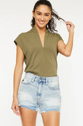 High Rise Raw Hem Denim Shorts Kancan LIGHT 1/24